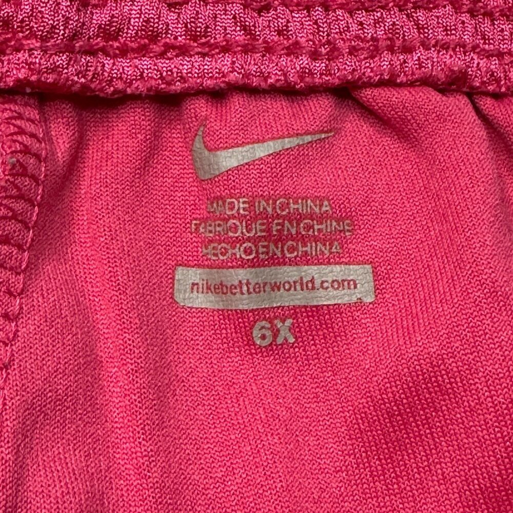 🩷 Nike Dri-Fit Girls' Mesh Shorts | Size 6X | Pink & Green - Picture 3 of 3